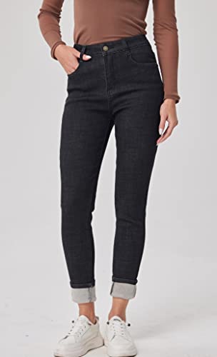 zsangbee Women's Thermal Jeans Fleece Lined Jeans Winter Skinny Jeans Warm Denim Pants3