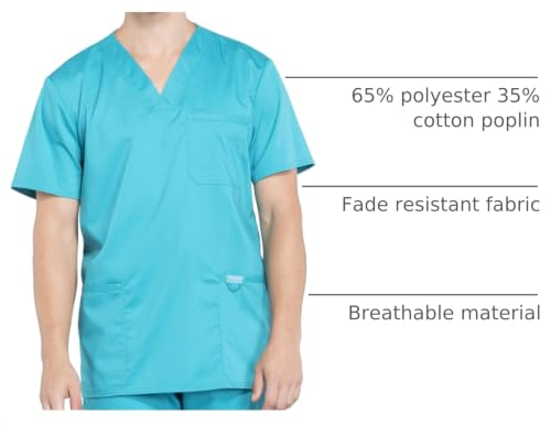 Image of Cherokee WW Revolution V-Neck Scrub Top for Men with 3 Pockets