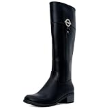 Nautica Women's Tall Shaft Riding Boots: Stylish Knee-High Dress Shoes for Fall & Winter-Ginger Lily-Black Size-7.5