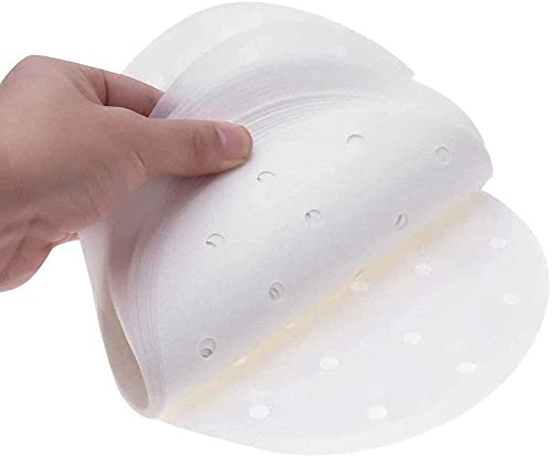Air Fryer Liners (100+100 Pack) 10 Inch And 8 Inch Bamboo Steamer Liner,Perforated Parchment Paper Non-Stick Basket Mat Perfect For Airfryers/Steaming/Baking/Cooking. #TOP3