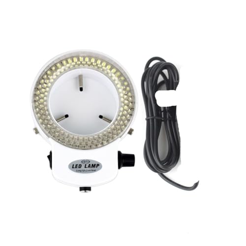 Microscope 144 LED Miniscope Ring Light Ring Light Adjustable Lamp for AC 110V-220V(White)