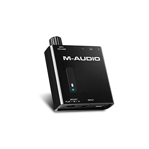 M-Audio Bass Traveler | Ultra-Portable Battery Powered Dual-Output Headphone Amplifier With 2-Level Boost