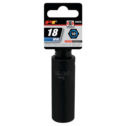 Image of Performance Tool M868 1 /2 Drive 6pt Impact Socket, 18mm