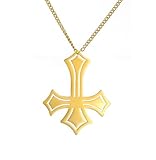 collana con croce rovesciata per uomini donne acciaio inossidabile simbolo satanico classico san pietro croce rovesciata collana con ciondolo gioielli religiosi (oro)