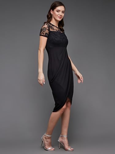 Image of Miss Chase Women's Sleeveless Collared Bodycon Above-Knee Polyester Dress