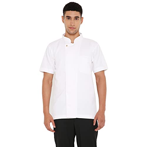 Image of Associated Uniforms Premium Plain Half sleeve Chef Coat (Chef Jacket - Smart Fit) (M-38, WHITE) B0B3XJ6GB1
