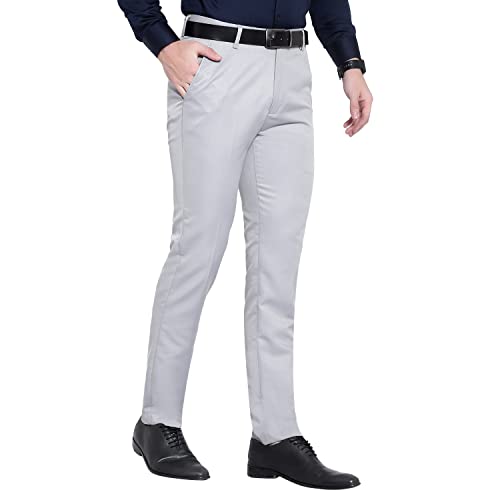 Image of ABLESTAR Men's Polycotton Slim Fit Formal Trouser - Spendex Cotton Casual Pant for Men - Breathable, Lightweight, Adjustable Formal Trouser for Men - Pack of 3