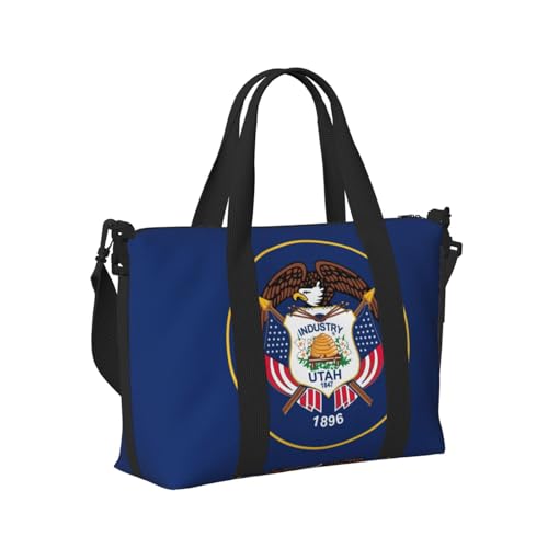 Utah Flag print Travel Duffel Bag,workout duffel bag, overnight shoulder Bag,Weekender Bag for Women Men3