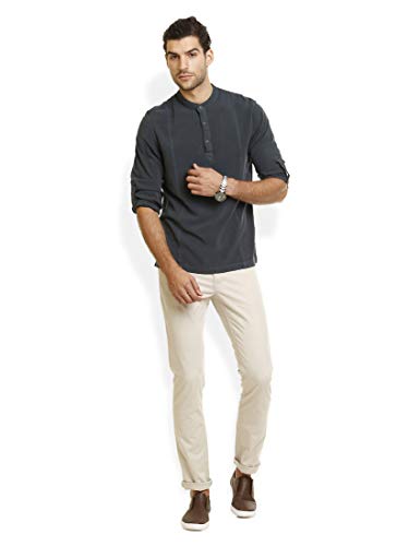 Image of Identiti Men Solid Slim Fit 100% Viscose Casual Shirt /Kurta for Men