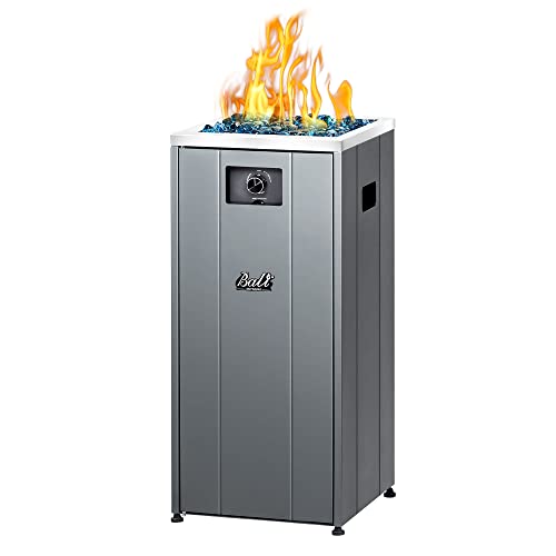 BALI OUTDOORS 15 inch Gas Fire Pit, Outside Propane Firebowl with Glass