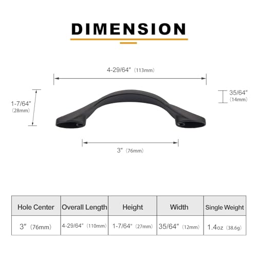 Image of Asidrama 20 Pack 3 Inch(76mm) Oil Rubbed Bronze Cabinet Pulls Heavy-Duty Solid Kitchen Cabinet Handles Oil Rubbed Drawer Hardware for Bathrooms Cupboard
