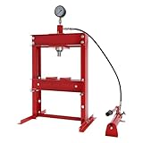 10 T Hydraulic Shop Press 10T/22046lbs H-Frame, 3-Hold Adjustable Height with Pressure Gauge 10 Ton Hydraulic Press for Garage or Professional Users 22.64x18.11x29.92in