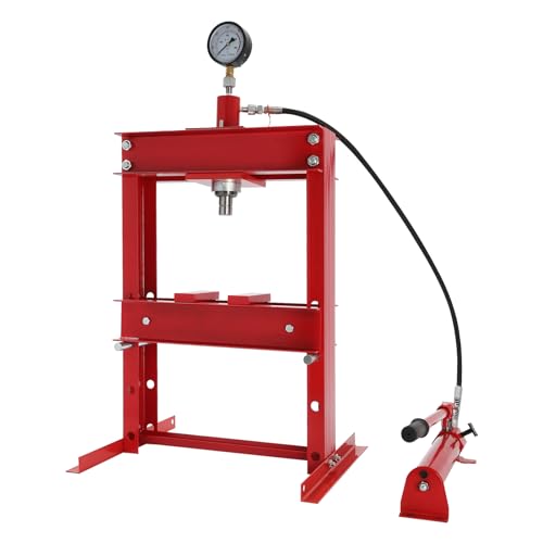10 Ton Hydraulic Benchtop Press Adjustable Height Hydraulic Press with Pressure Gauge for Automobile Repair Shops Mechanical Workshops Garages 22046.23lbs Max. Working Pressure