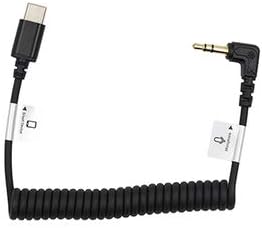 ProMaster オーディオケーブル USB-C オス ストレート - 3.5mm TRS オス 直角 - 8 1/2インチ コイ