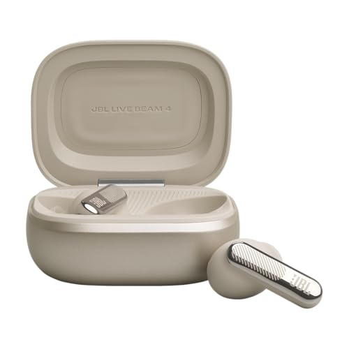 Image of JBL New Live Beam 4 TWS with Smart Charging Case, Hi-Res Audio, True Adaptive Noise Cancelling 2.0, 6-Mic Perfect Calls 2.0, Personi-Fi 3.0, BT 6.0, LE Audio,Auracast, Up to 48H Playtime, Champagne