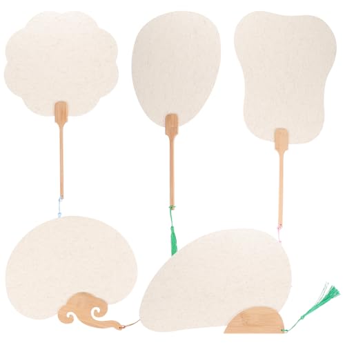 SAFIGLE 5 piezas Abanicos Redondos DIY para Pintura Infantil Abanicos para Manualidades y Dibujo Creativo Ventiladores de Papel para Niñas para Arte y Proyectos Escolares Color Aleatorio