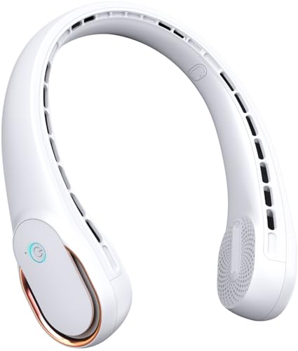 FrSara Neck Fan, Portable Personal Fan Strong Wind, 4000mAh, Air Volume,360° Cooling, No Hair Twisting, Air Volume On 2 Sides, Non-Slip, Quick Charge, Long Use Time, Birthday Gift for Women, Dad, Men