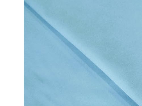 Image of Puff Poly Cotton Plain Fabric (2.5 Mtrs) | Mercerised Dyed Solid Unstitched Dress Material | Cloth for Kurti, Palazzo, Tops & Shirts | Garment Stitching Fabric | Width 89 cm | Sky Blue