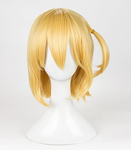 Haikyuu!! Hitoka Yachi Wig Yachi Hitoka Cosplay Wig Short Golden Synthetic Hair Styled Wig + Wig Cap As The Picture
