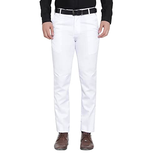 Image of The PS Men's Formal Regular Fit Cotton Blend Black, Dark Grey Combo Trouser (Pack of 2)
