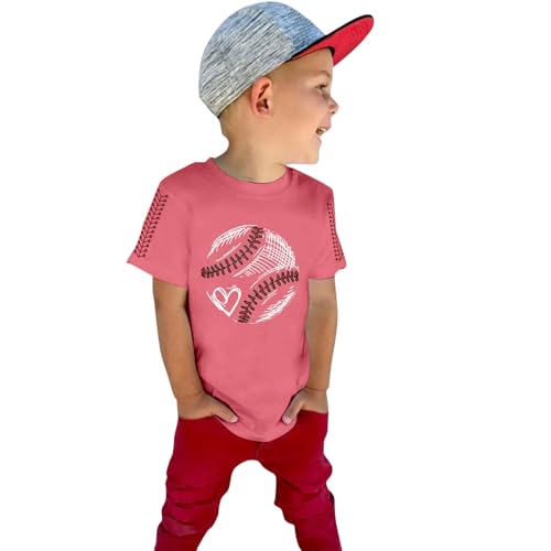 Girls Oversized Baseball Print T-Shirts Kids Cute Print Short Sleeved Athletic Tee Shirt Teen Preppy Loose Blouse3