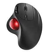 Nulea M501 Mouse Trackball senza fili, mouse ergonomico ricaricabile, tracciamento preciso e fluido, connessione a 3 dispositivi (Bluetooth o 2.4G), compatibile con PC, laptop, Mac, Windows.