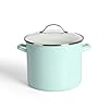 Martha stewart thayer 12 quart enamel on steel scratch resistant stock pot wlid martha blue  urban country home decor