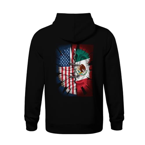 Kids Retro Half Mexican And American Mexico America Usa Flag Boys Girls Lightweight Kangaroo Pocket Fleece Hoodies3