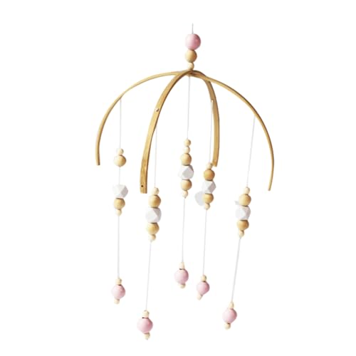 STOBOK ベビーベッド フェルトベビーモビール ベビーミュージカルベビーベッドモバイル フェルトボールベビーモビール ベビーモバイル 竹 音楽 木製ビーズ 赤ちゃん