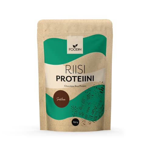 FOODIN Rice Proteína en polvo 650 g, de arroz germinado, sin gluten y proteína vegana en polvo sin edulcorante artificial, chocolate