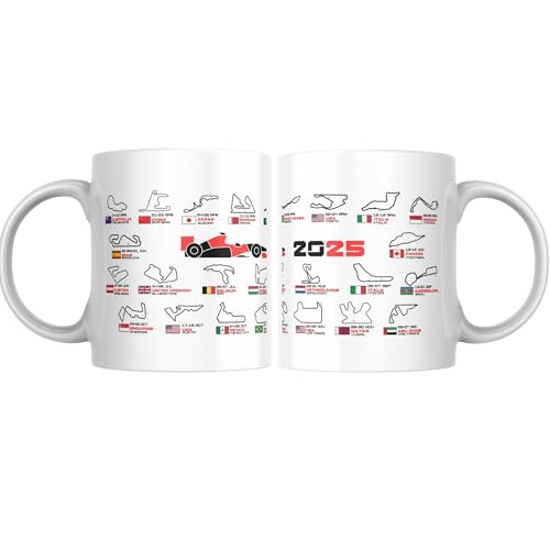 Taza personalizada Fórmula 1 con Calendario y Circuitos .