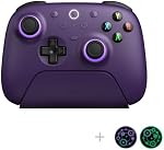 8Bitdo Ultimate 2 Wireless Gaming Controller with TMR Joysticks, Switchable Hall Effect/Tactile Triggers, 8Speed Wireless Tech, Charging Dock, RGB Fire Ring for PC & Android - Purple - Windows