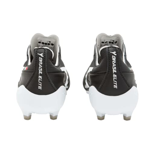 Diadora Brasil Elite 2 Tech ITA LPX Firm Ground Cleats - Premium Quality Leather, Lightweight, Made in Italy Soccer Shoes (Black/White) (Blue/White)3