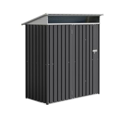 JY QAQA 5x3 FT Metal Outdoor Garden Storage Shed,Waterproof Metal Garden Sheds with Window and Lockable Double Door,Weather Resistant Steel Tool Storage House Shed for,Garden,Patio,Lawn