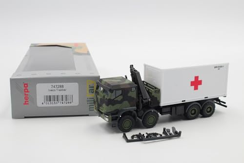 herpa Trakker 747288 camion conteneur 20ft grue Bundeswehr miniature HO 1/87 HN4264
