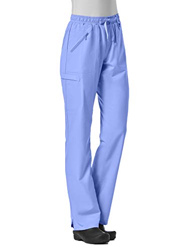 Maevn Women's Eon Full Elastic Cargo Scrub Pant, Ceil Blue, XX-Large