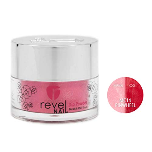 Revel Nail Dip Powder | for Manicures | Nail Polish Alternative | Non-Toxic & Odor-Free | Crack & Chip Resistant | Can Last Up to 8 Weeks | 1oz Jar | Mood Changing | Pinwheel