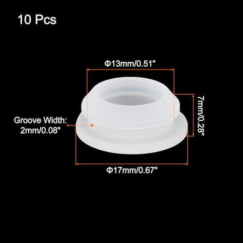 Image of MECCANIXITY 10pcs Silicone Snap in Locking Hole Plugs,13mm /0.5 Inch Mounting Diameter Narrow Groove Width 2mm Panel Seal Cover Round for Kitchen Bulkheads Waterproof Sealing Plugs Clear