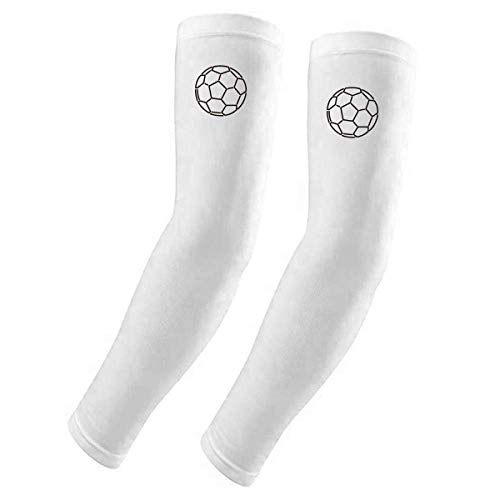 Funda para brazo de fútbol con compresión elástica DIYthinker en color blanco y negro adaptable