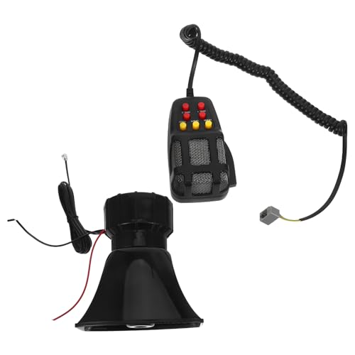 Ipetboom 100w Mégaphone Voiture avec Alarme Puissante Système de Sonorisation pour Véhicule Avertisseur Sonore pour Voiture et Fourgonnette