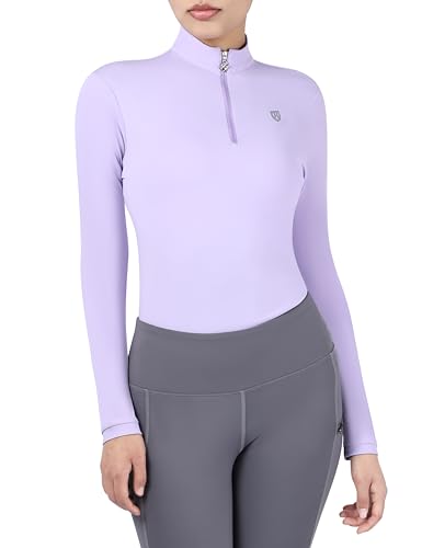 Chemise d'équitation respirante Harrison Howard anti-transpiration avec fermeture éclair 1/4