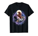 Three Moon Funny Horse Shirt Space Galaxy Horses Graphic T-Shirt