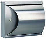 Albert 690789 Briefkasten, 40 x 16 x 33,5 cm, Edelstahl, silber