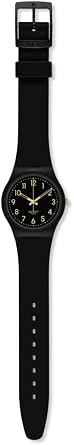 Swatch Gent Biosourced Unisex Watch Casual Plastic Black Quartz Waterproof Golden Tac