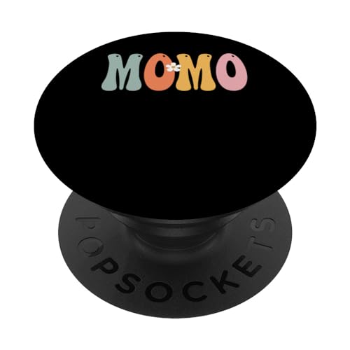 MOMO, maman à imprimé groovy rétro, mignonne, fête des mères PopSockets PopGrip Interchangeable
