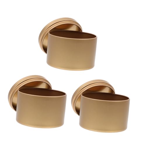 Uonlytech 3pcs Round Iron Candle Holders Candle Jars for Making Empty Containers for Home Decor and Tealight
