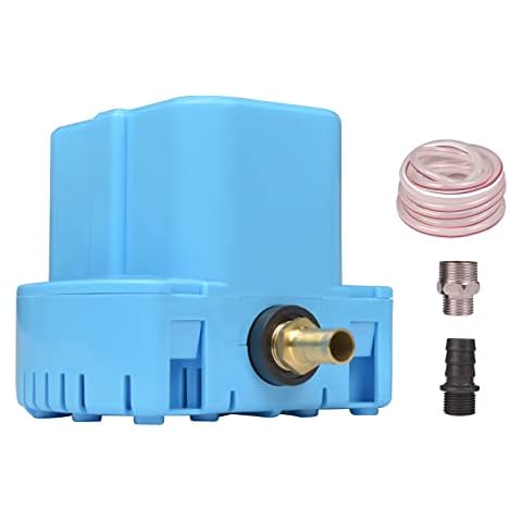 Automatic Swimming Pool Cover Pump 1200 GPH,1/6-HP,110V,Including 16' Drainage Hose and 3 Adapters(BLUE) Cover
