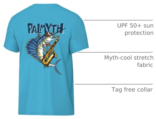 Image of Palmyth Boys Fishing Shirt Short Sleeve UPF 50+ Youth Performance T-Shirt