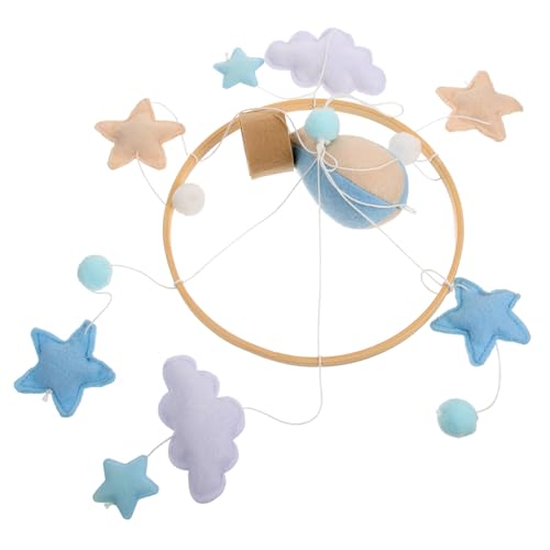 COOLHIYA ベビーベッド用モビール フェルト製星と雲の吊り下げオーナメント 女の子向け寝室のインテリア装飾 ちゃんの集中力を促すデザイン