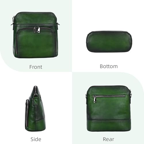 Image of Iswee Leather Crossbody Bags for Women Multi Pockets Medium Shoulder Bag Lightweight Functional Travel Purse